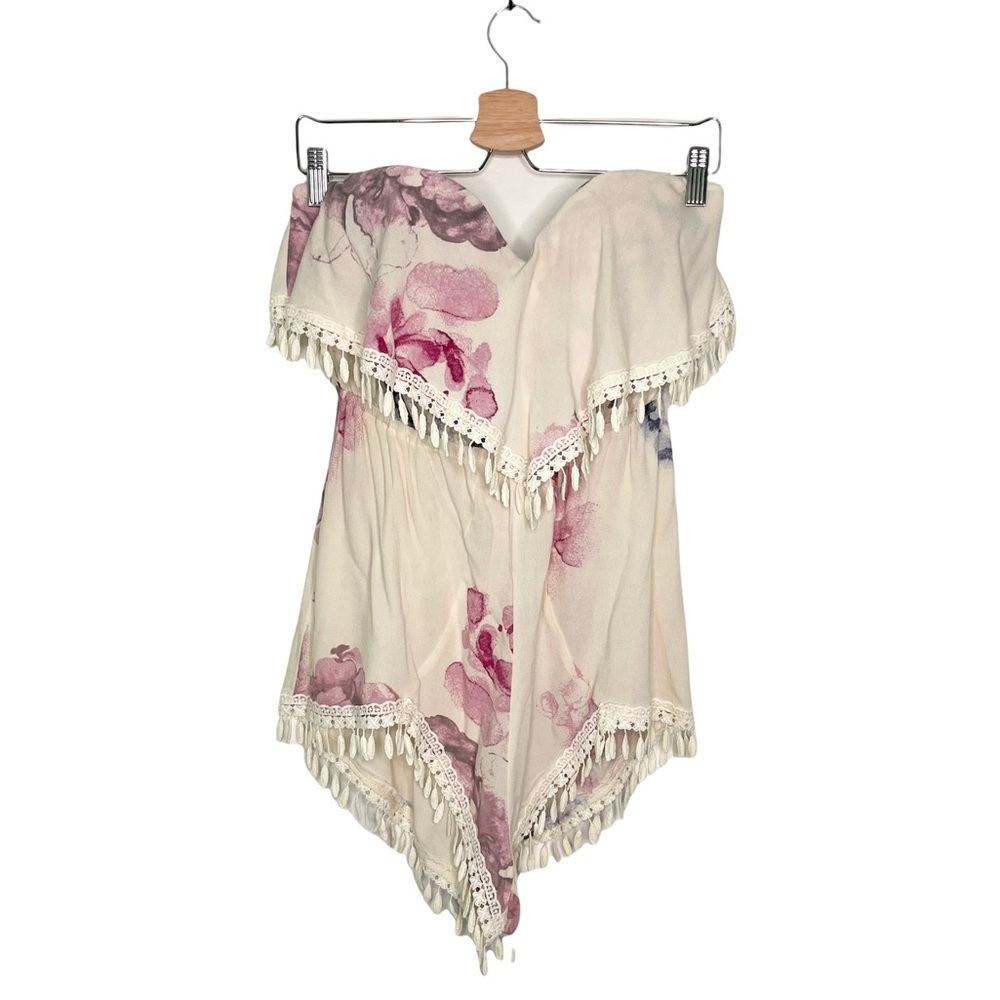 Angel Biba | Strapless Floral Boho Romper